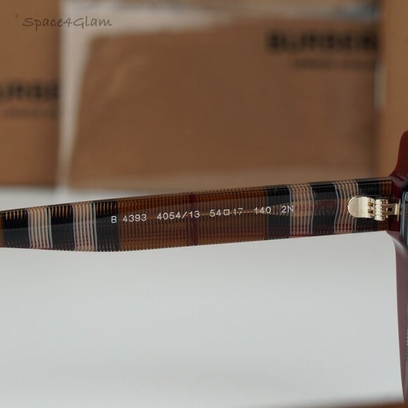 NEW Burberry BE4393 MERYL 405413 Check Bordeaux Pink Gradient Women Sunglasses - Picture 4 of 8